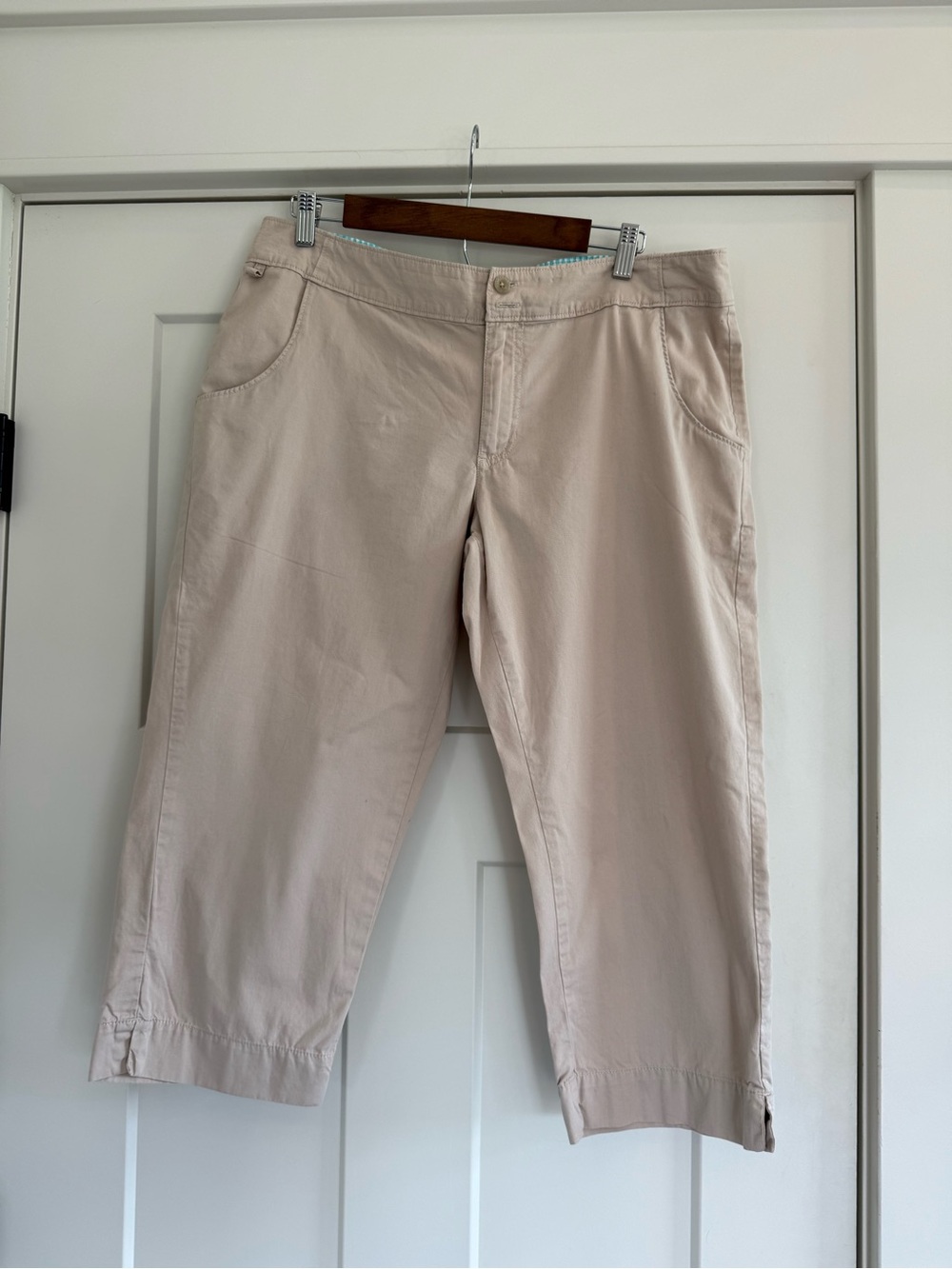 Columbia PFG Women's Cropped Ankle Capri Pants Light Beige Size 14